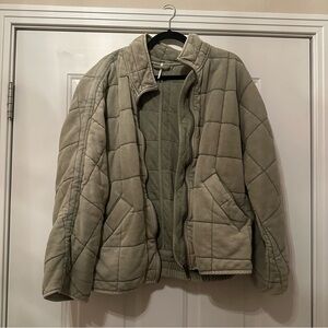 Free People Dolman Quilted Jacket Pine Slumber Sz M